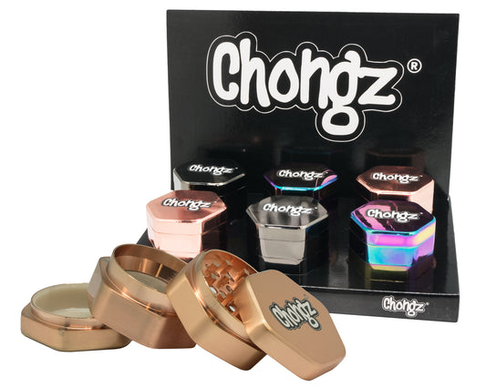 Chongz "HEX" 4pt 50mm Grinder asst colours