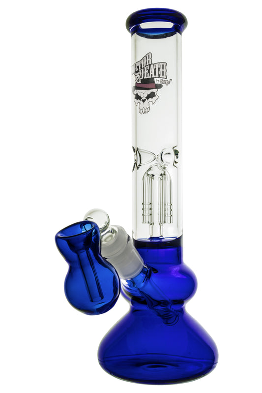 Glass Dr Death "Blue Rainmaker" 27cm Perc Accents