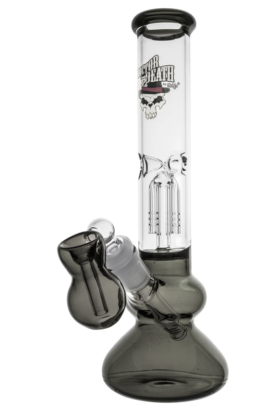 Glass Dr Death "Deep" 27cm Perc Smoke Grey Accents