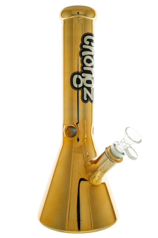 Chongz Glass 32cm "Ted Bondi" Chromed Gold Waterpipe