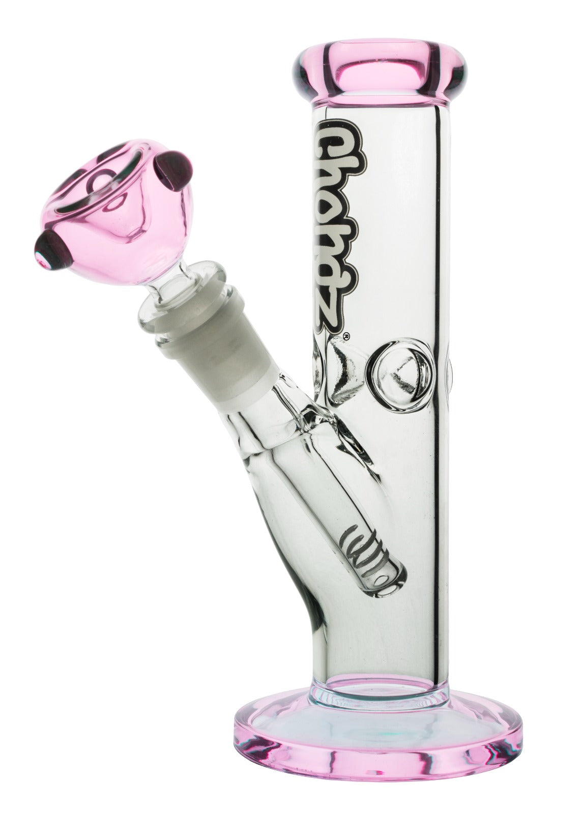 GLASS Chongz "Bozo" 21cm Ice with Pink Accents