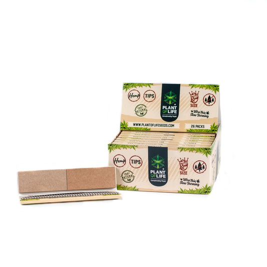 Plant of life unbleached hemp rolling papers with tips
